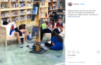 Divulgação de uso da biblioteca escolar no instagram de @bibmyp